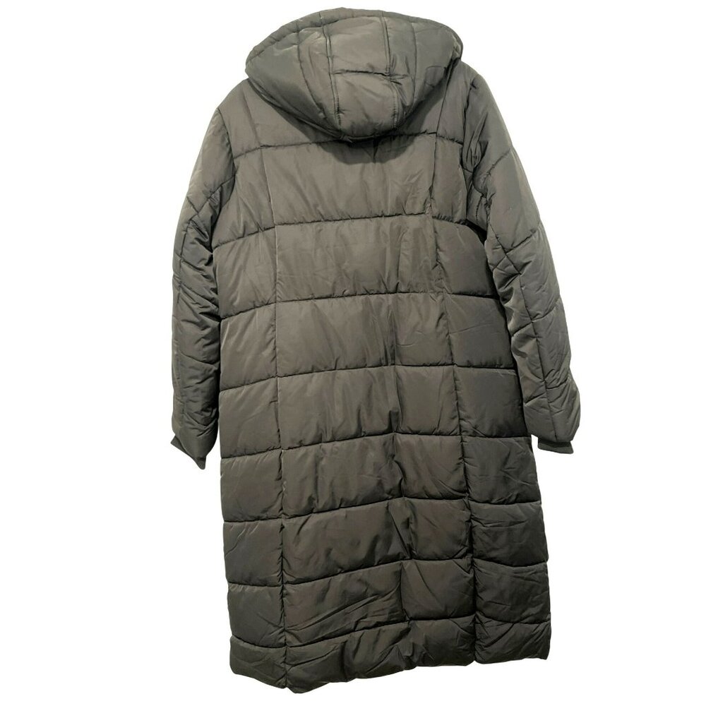 St John's Bay Long Black Quilted Hooded Puffer Winter Coat XL NWOT - Picture 9 of 10